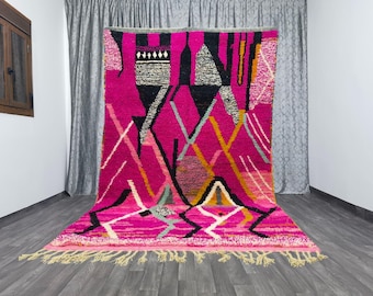 Amazing Multicolored Rug - Custom Fabulous Boujaad Rug - Beni Ourain Rug - Handmade Rug - Moroccan Berber Rug - Traditional Moroccan Carpet