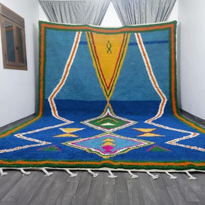 Amazing Multicolored Rug - Boujaad Moroccan Rug - Custom Rugs For Living Room - Traditional Moroccan Carpet - Soft Area Rug - Handmade Rug