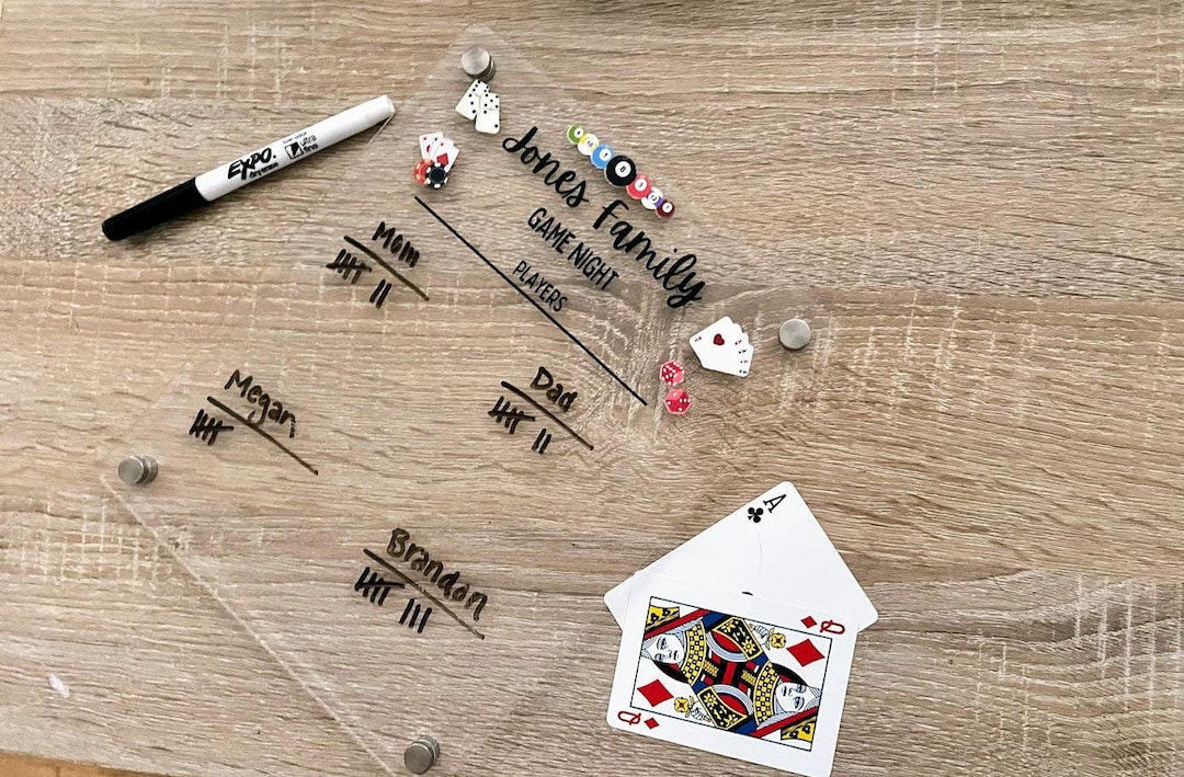Family Game Night Tally Board, Family Gift, Family Game Night, Game Night Board