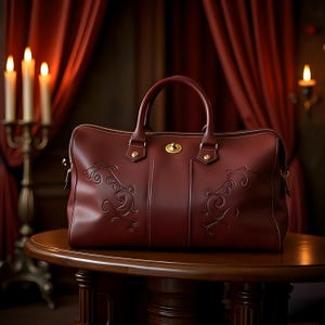 Handcrafted Burgundy Leather Weekender | Luxury Designer Carry On,Duffle Bag  Personalized Unisex Travel Holdall | Airline Approved Gift Bag