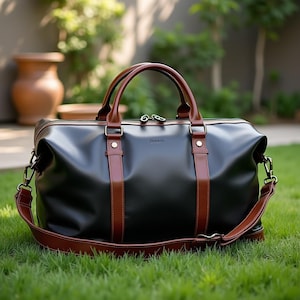 Handcrafted Weekender Travel Bag | Luxury Designer Carry On Leather Duffle Bag | Unisex Leather Holdall | Personalized Airline Approved Tote