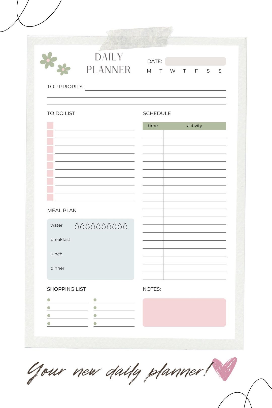 Minimalist A4 Daily Planner - Printable Digital Download for Organised ...