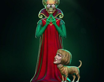 STL-bestand beeldje Mars Attacks, 3D-printminiatuur (digitale download)