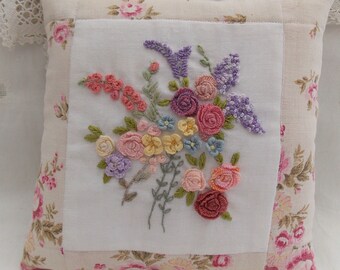 Embroidery - small hand embroidered cushion