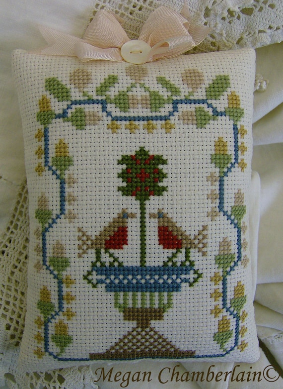 Cross Stitch decorative pillow tuck | Etsy Cross stitch pillow pincushion or