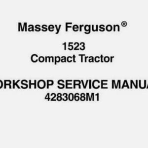 Complete Service Repair Manual for Massey Ferguson 1523 Compact Tractor