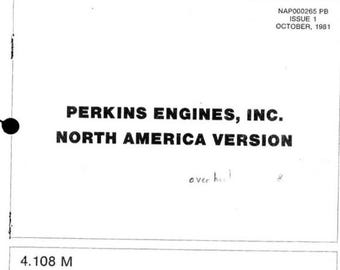 Perkins 4107 4108 499 Workshop Engine Manual