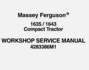 Manual de servicio de taller para tractores compactos Massey Ferguson 1635 y 1643.
