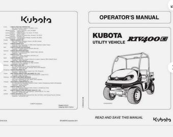 Kubota RTV 400Ci Operators Maintenance Manual