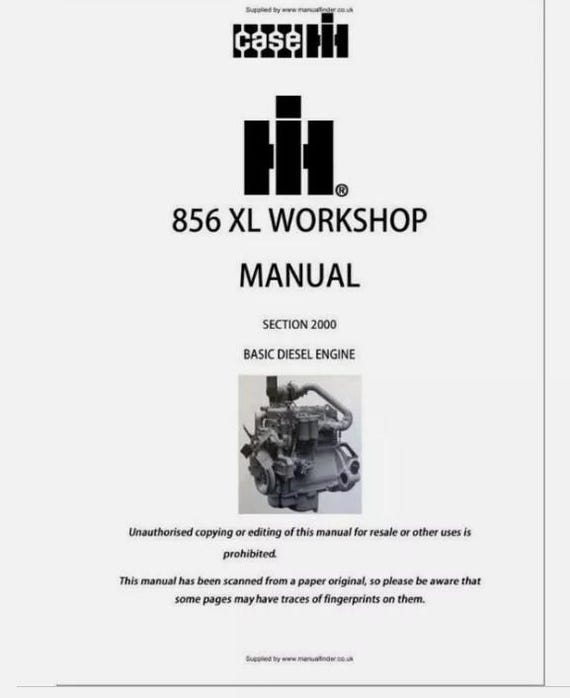 Case IH 856XL Workshop Manual - Etsy