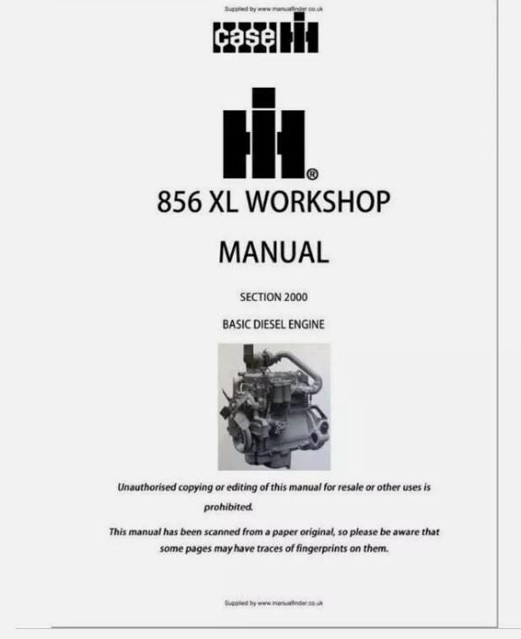 Case IH 856XL Workshop Manual - Etsy