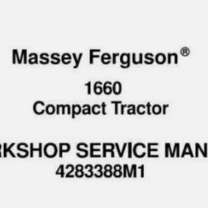Complete Workshop Service Manual for Massey Ferguson 1660 Compact Tractor.