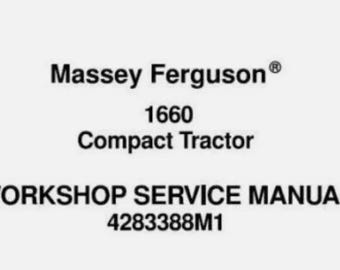 Complete Workshop Service Manual for Massey Ferguson 1660 Compact Tractor.