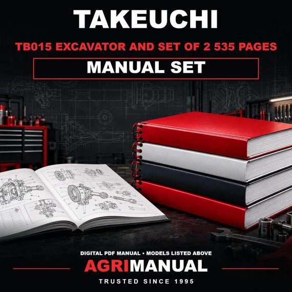 Takeuchi TB015 Excavator Workshop and Parts Manuals Set of 2