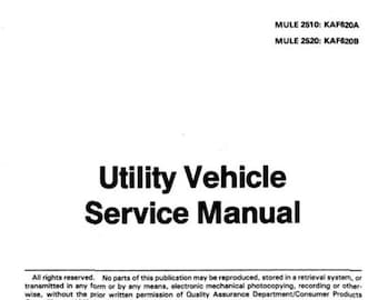 Kawasaki-Mule-2510-2520-KAF620-A-B incl supplement for 2500C Workshop Manual
