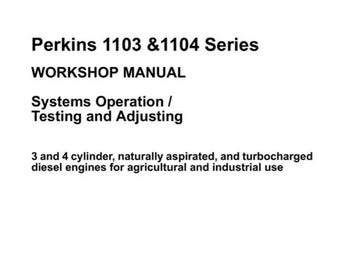 PERKINS 1103  1104 Workshop Mechanical Manual