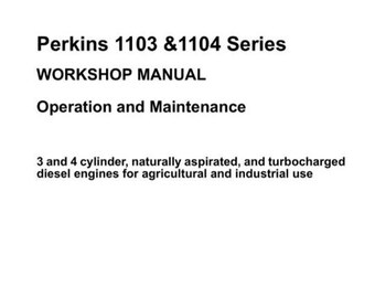 PERKINS 1103 & 1104 FULL SET 6 Manual Large Set of Manuals