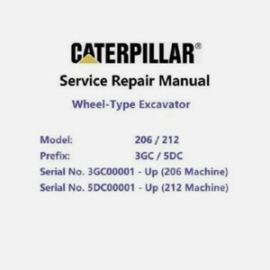 Service Repair Manual For Caterpillar Cat 206, 212 (3GC, 5DC, Non Engine)