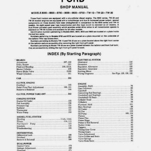 Ford 8000 8600 8700 9000 9600 9700 TW 10 20 30 Tractors TMM Workshop Manual