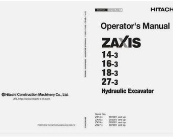 Hitachi Zaxis 14-3 16-3 18-3 27-3 Gebruikershandleiding graafmachine