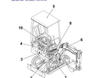 Takeuchi TB007 Excavator Workshop and Parts Manuals Set of 2 Manuals