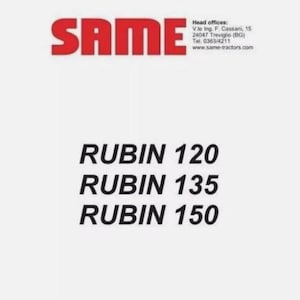 Same Rubin 120 135 150 Workshop Service Manual