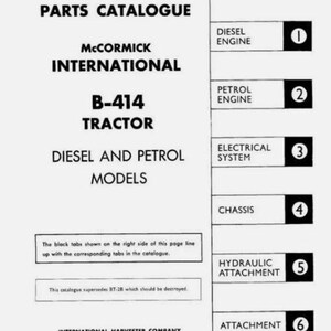 Case IH B414 Parts Manual