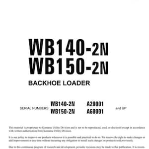 KOMATSU backhoe loader WB140-2 workshop manual 405 PAGES