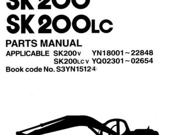 KOBELCO SK200 MARK V, SK200LC MARK V  excavator parts manual