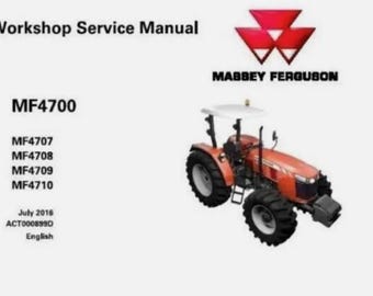 Repair Manual For Massey Ferguson MF4707, MF4708, MF4709, MF4710 Tractors