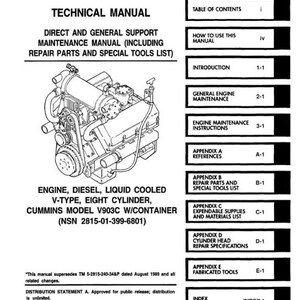 Cummins V903C Diesel Engine Technical Manual