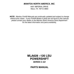 04 Manitou MLA628-120 LSU Powershift Series 3-E2 Parts Manual