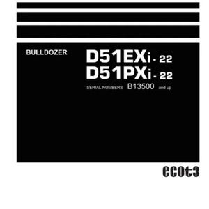 KOMATSU D51EXI-22 , D51PXI-22 bulldozer workshop manual 1587 PAGES