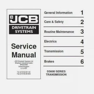 Manual JCB Drivetrain Systems SS600 Series Transmission (with Transfer Gearbox