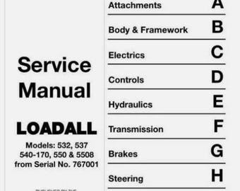 JCB 532 537 540-170 550 5508 Loader Service Workshop Manual