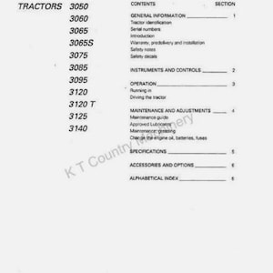 Massey Ferguson 3050 to 3140 series Operators Manual