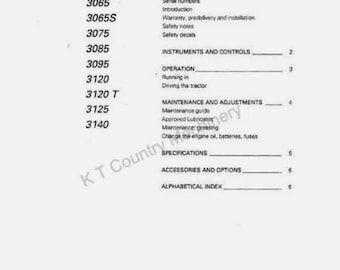 Massey Ferguson 3050 to 3140 series Operators Manual