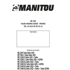 03 Manitou ML 635 to MT 1740 Telehandler Operators Manual