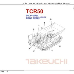 TAKEUCHI TCR50 crawler dumper PARTS manual 274 pages