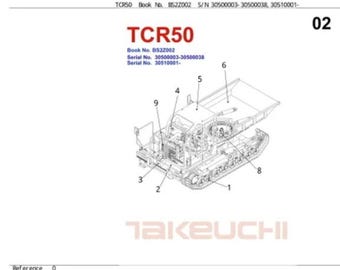 TAKEUCHI TCR50 crawler dumper PARTS manual 274 pages
