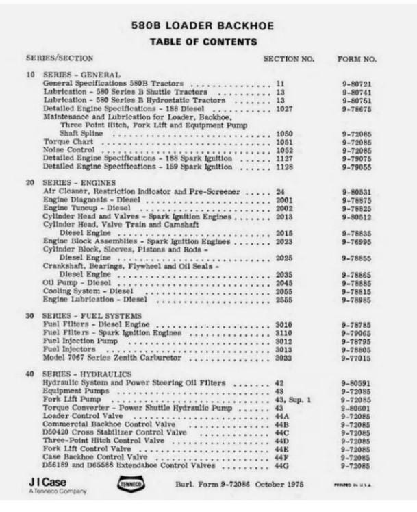 Case 580B Backhoe Workshop Manual