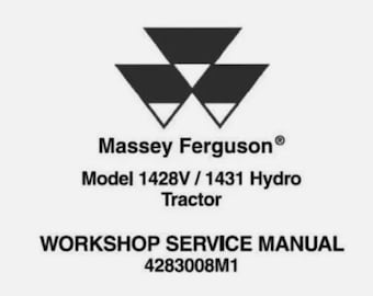 Service Repair Manual For Massey Ferguson 1428V / 1431 Hydro Tractors.