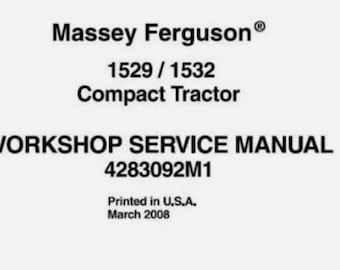 Komplettes Werkstatt-Service-Handbuch für Massey Ferguson 1529, 1532 Kompakttraktor