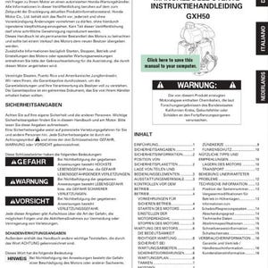Honda GXH Series Engines Manuals