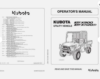 Kubota RTV X900 X1120D Operators Maintenance Manual