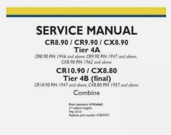 Manual de servicio y reparación de cosechadoras New Holland CR8.90 CR9.90 CX8.90 TIER 4A y CR10.90 CX8.80 TIER 4B (FINAL)