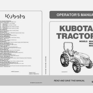 Kubota MX4800 MX5200 MX5800 Operators Maintenance Manual