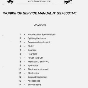 Massey Ferguson 6100 series Dealers Workshop Manual