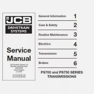 Manual JCB Drivetrain Systems SS700 & PS750 Series Transmission