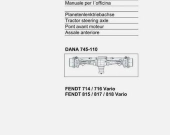 Fendt Axle DANA 745 110 714 716 815 817 818 Vario Workshop Manual
